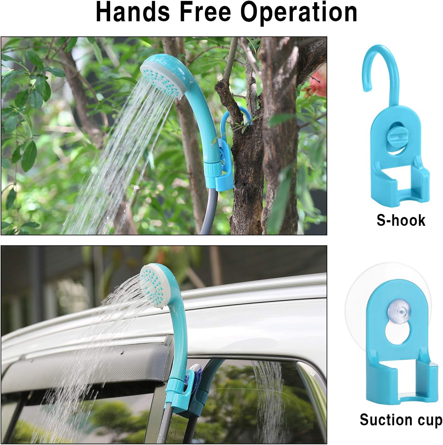 Travel Shower Outdoor Portable Shower Head 2200 mAH Rechargeable Battery
