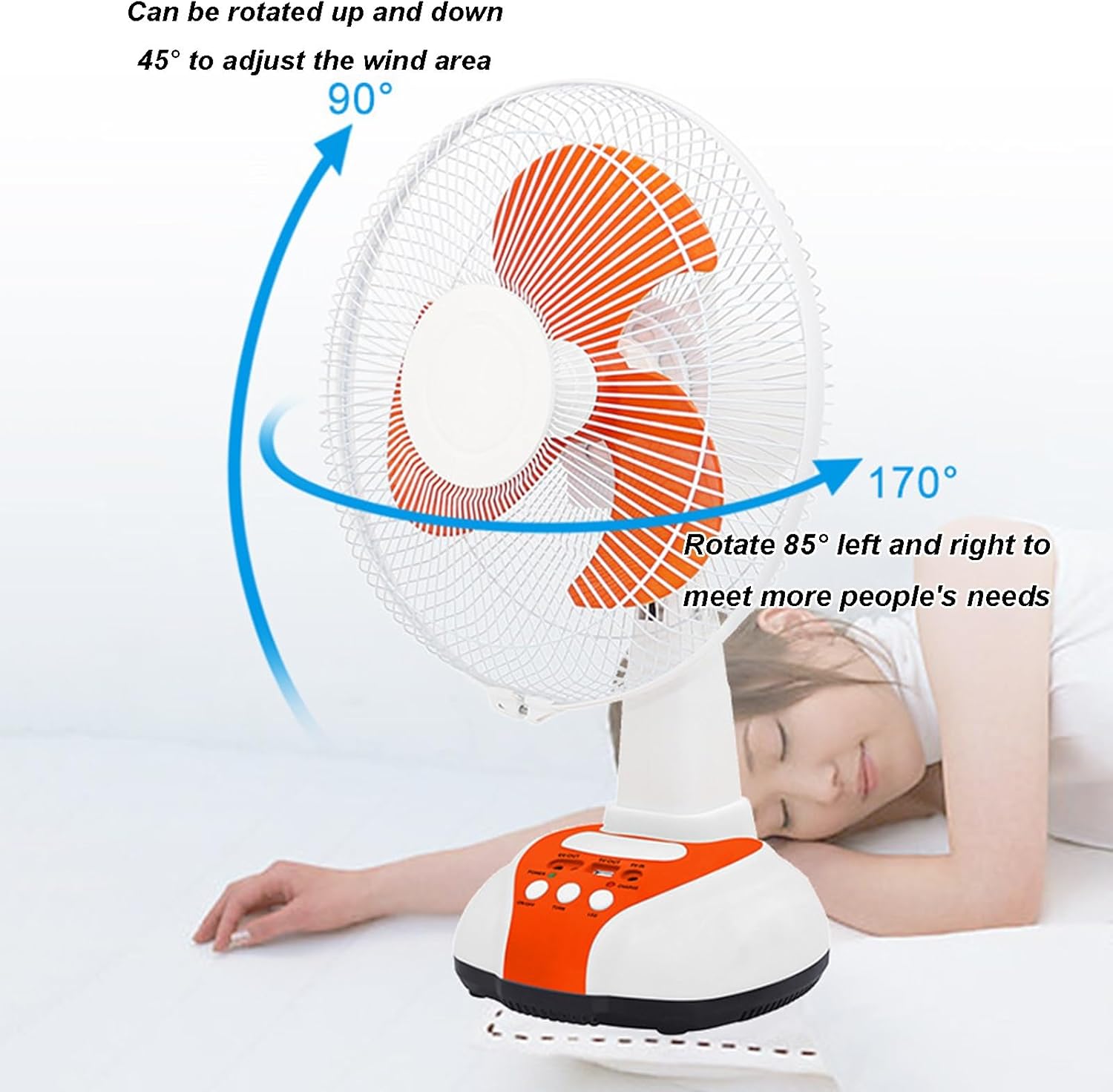 Portable Rechargeable Solar Powered Fan with LED Lights Big size
