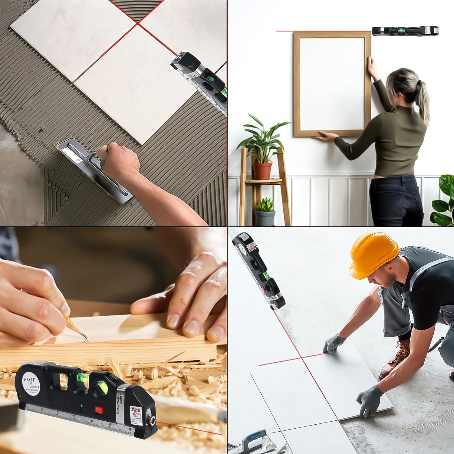 Laser Level Line Tool with Metric Rulers