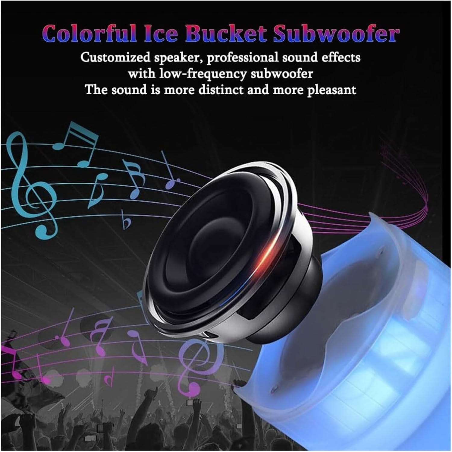 Bluetooth Luminous Ice Bucket Led Light Portable Small Speaker Beer Bucket Cross-Border Camping Ice Bucket 5l