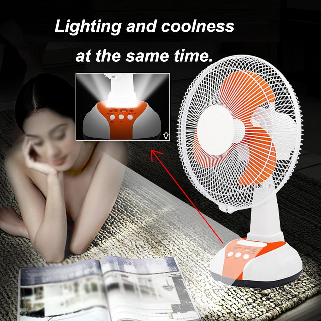 Portable Rechargeable Solar Powered Fan with LED Lights Big size