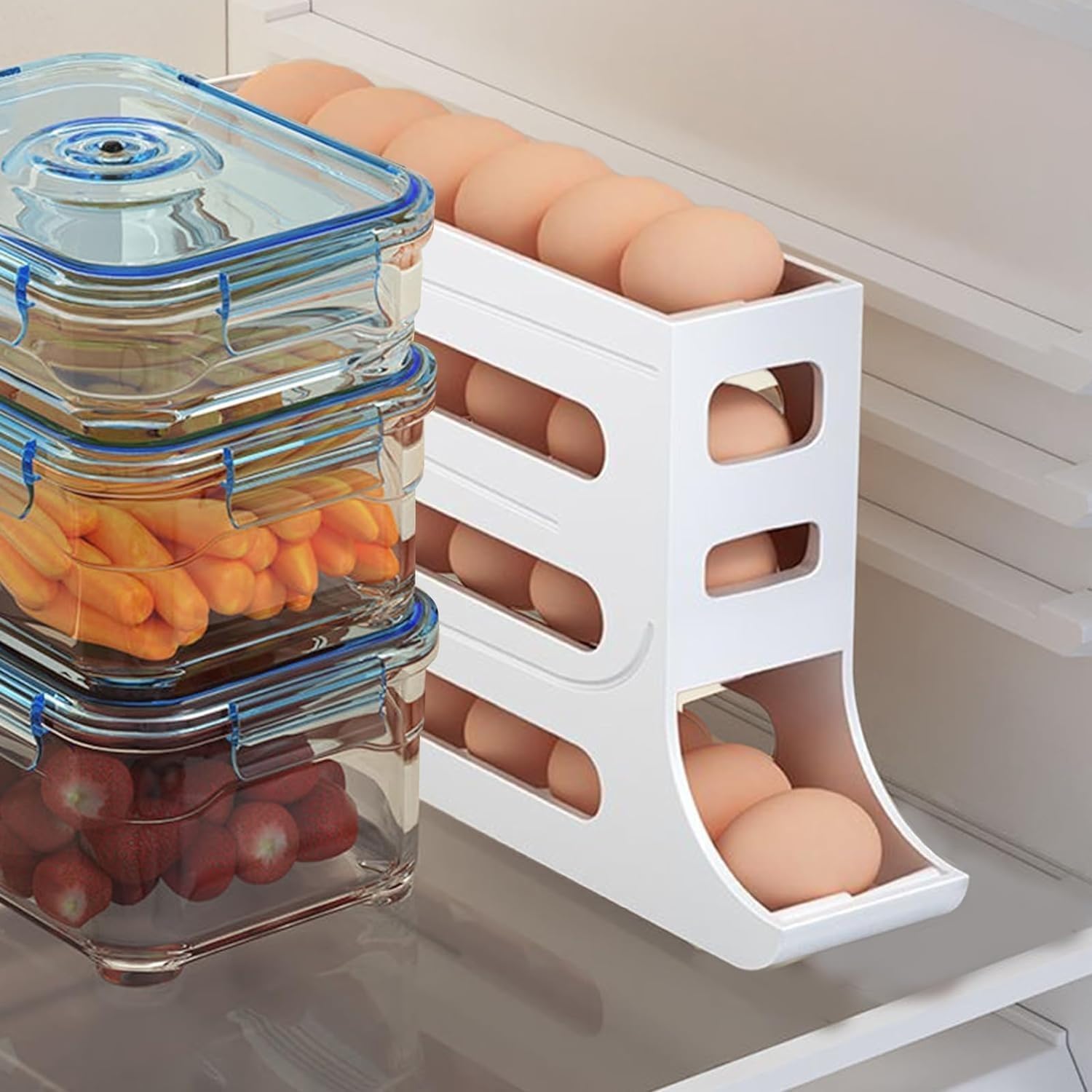 4 Tiers Automatic Egg Rolling Rack 30 Eggs Egg Holder