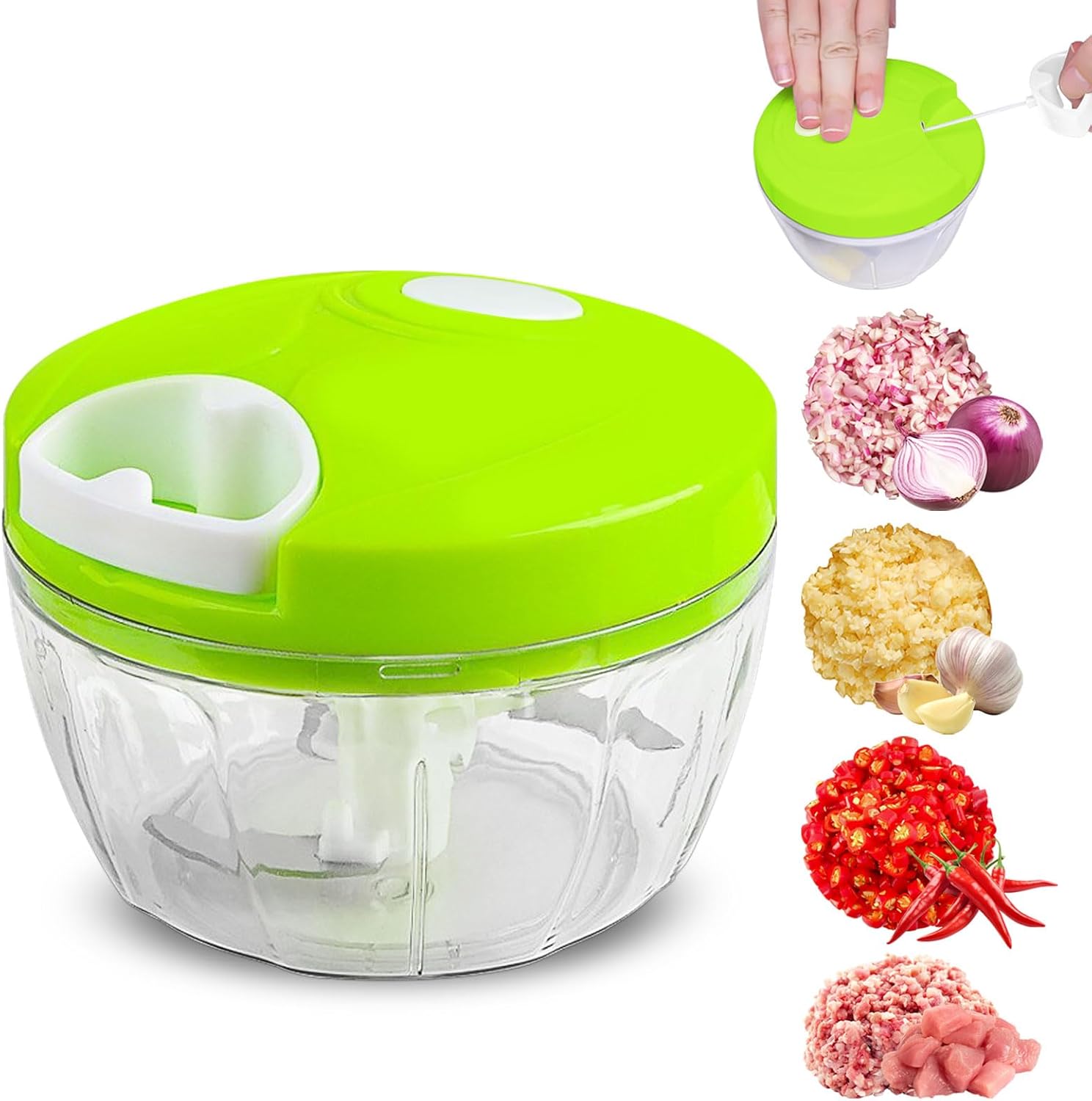 Vegetable Chopper-Manual Food Chopper Vegetable Cutter,Hand Pull Food Chopper