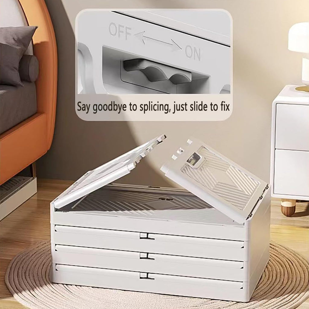 5 Layers Multi-Functional Foldable Storage Cabinet with Doors and Wheels