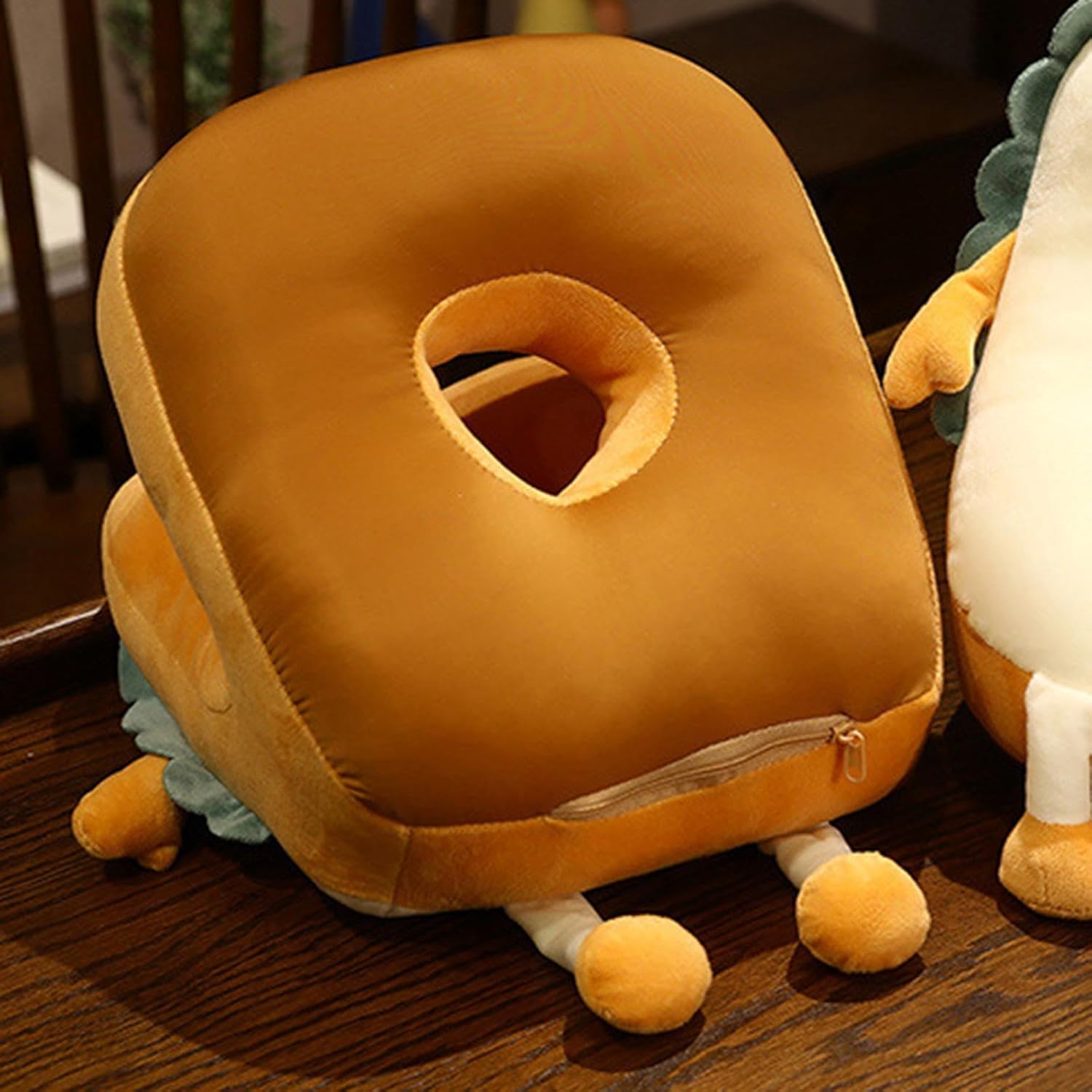 Cute Toast Nap Pillow Seat Cushion Pad Ice Silky Cloth Travel Pillow