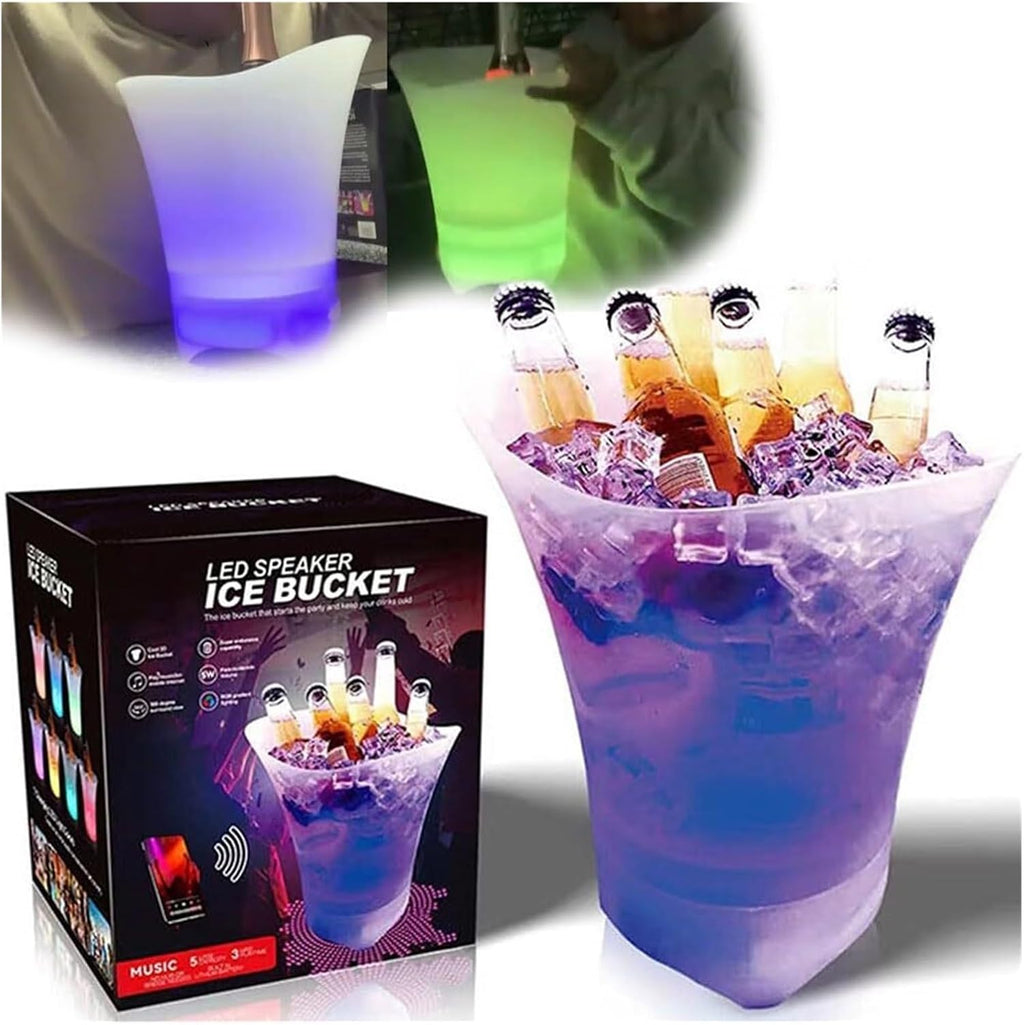 Bluetooth Luminous Ice Bucket Led Light Portable Small Speaker Beer Bucket Cross-Border Camping Ice Bucket 5l