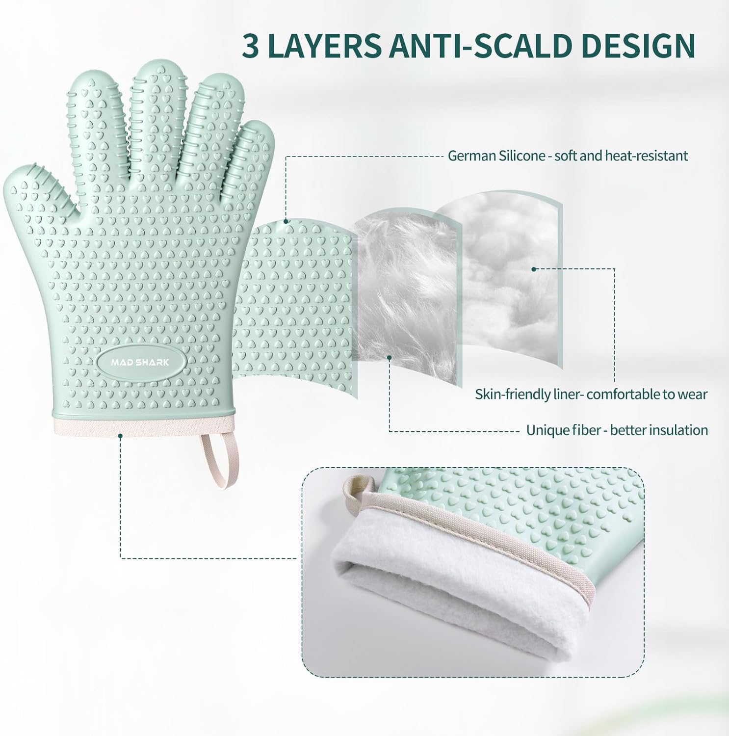 Heat Resistant Waterproof & Non-Slip Oven Mitt 1 pc