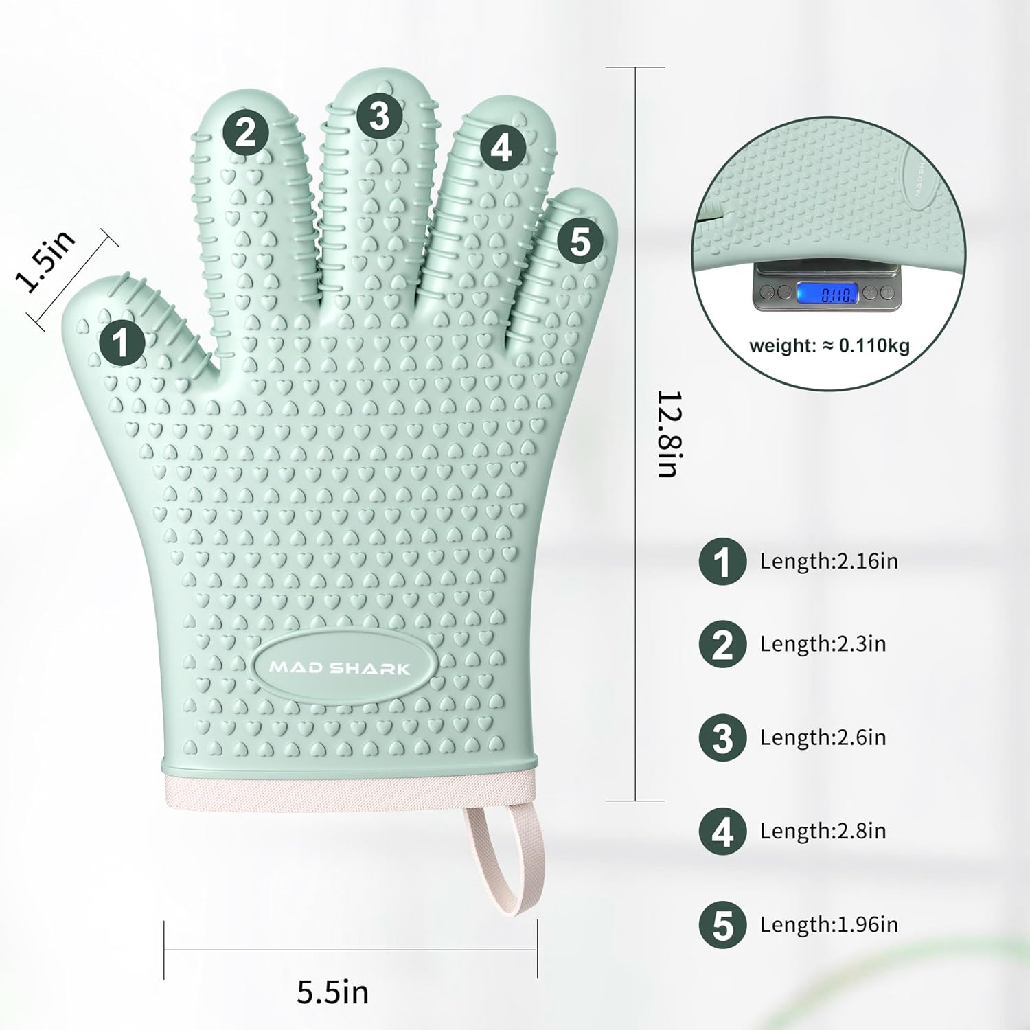 Heat Resistant Waterproof & Non-Slip Oven Mitt 1 pc