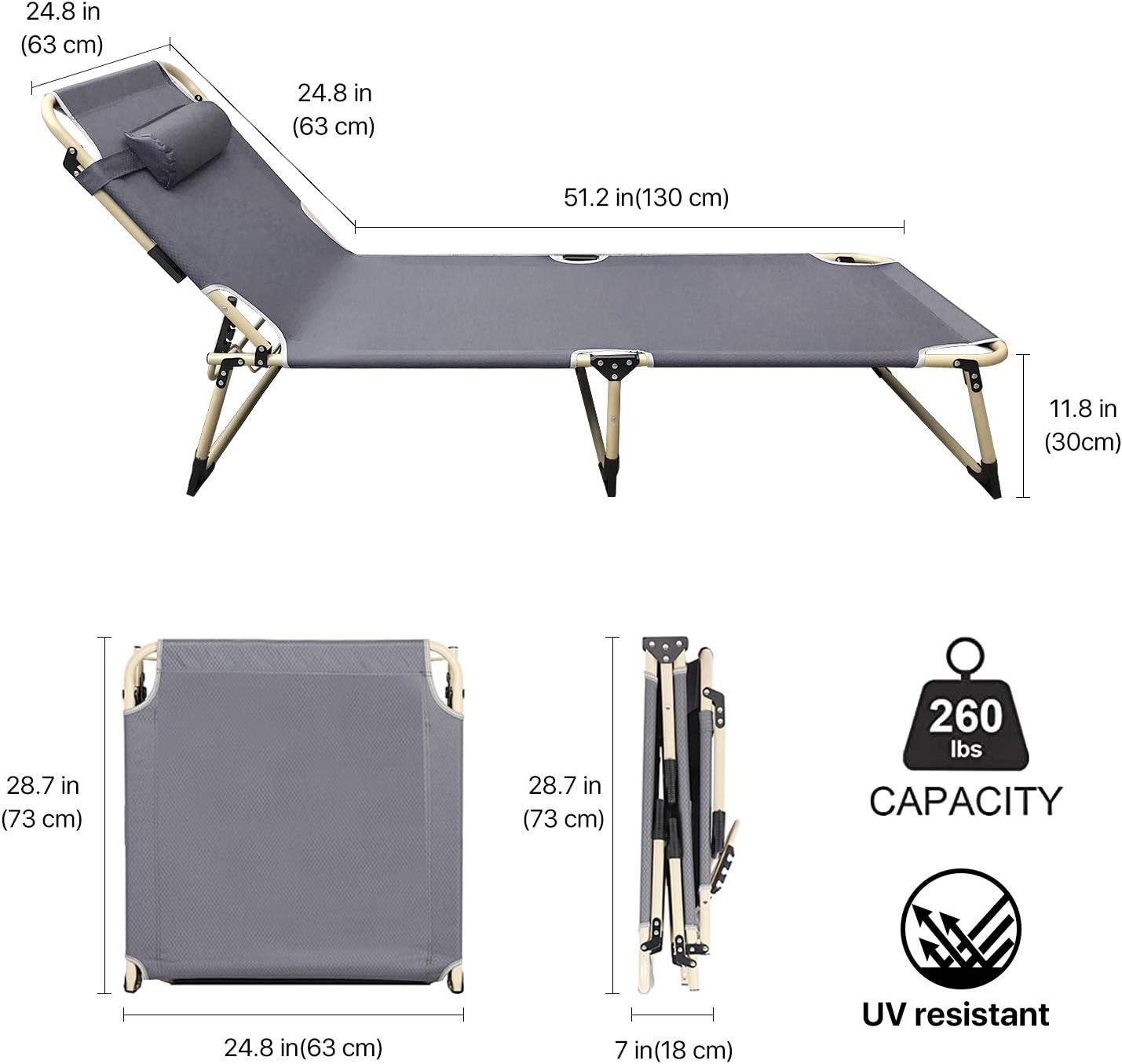 كرسي استرخاء قابل للطي، كرسي استرخاء خارجي متكئ، سرير استرخاء قابل للطي
