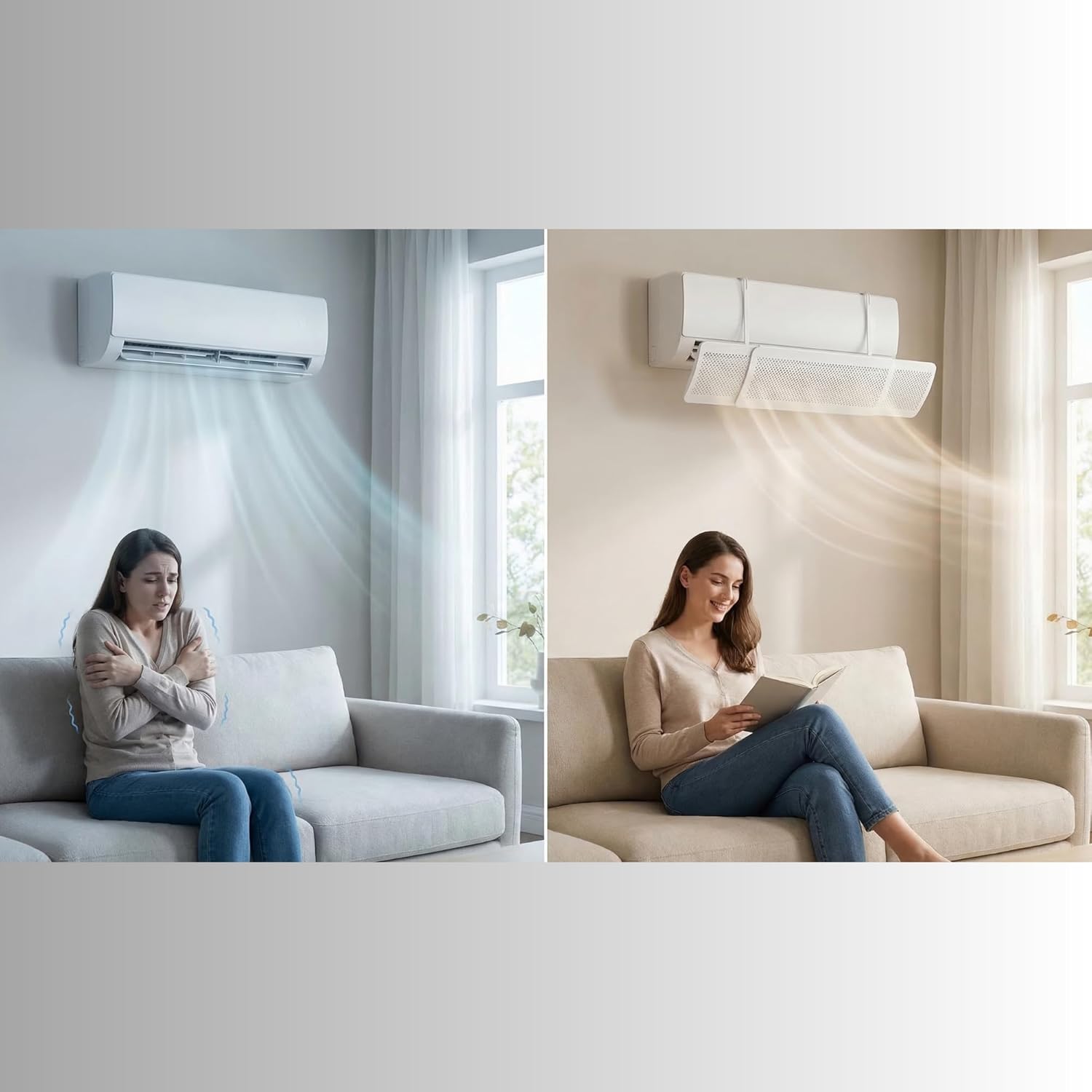 Retractable Air Vent Deflector,Universal Portable Air Conditioners Anti-Wind Baffles,Air Vent Anti Direct Blowing