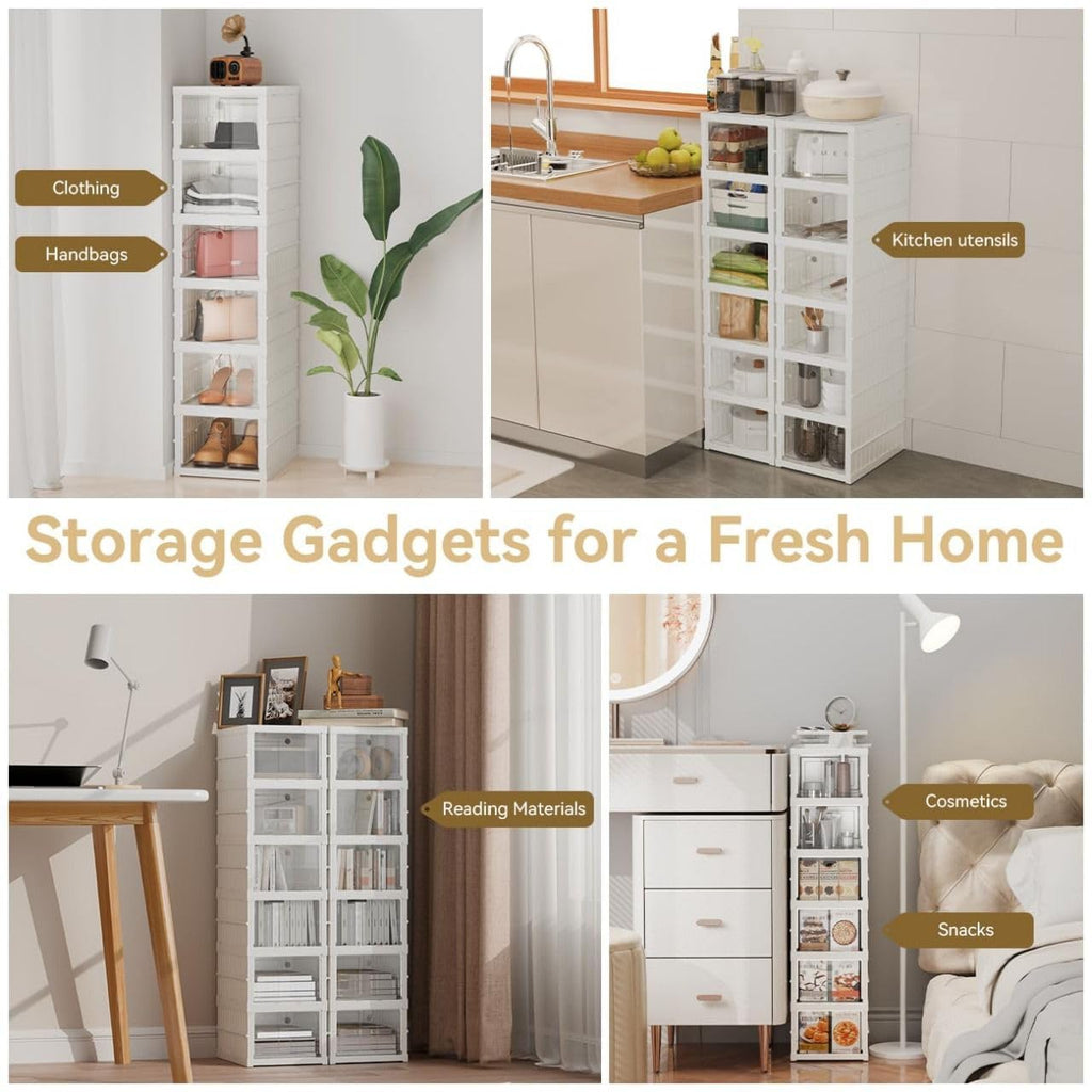 Portable Shoe Rack 6 Tier – Multi-Functional Storage Cabinet Collapsible, Folding Organizer