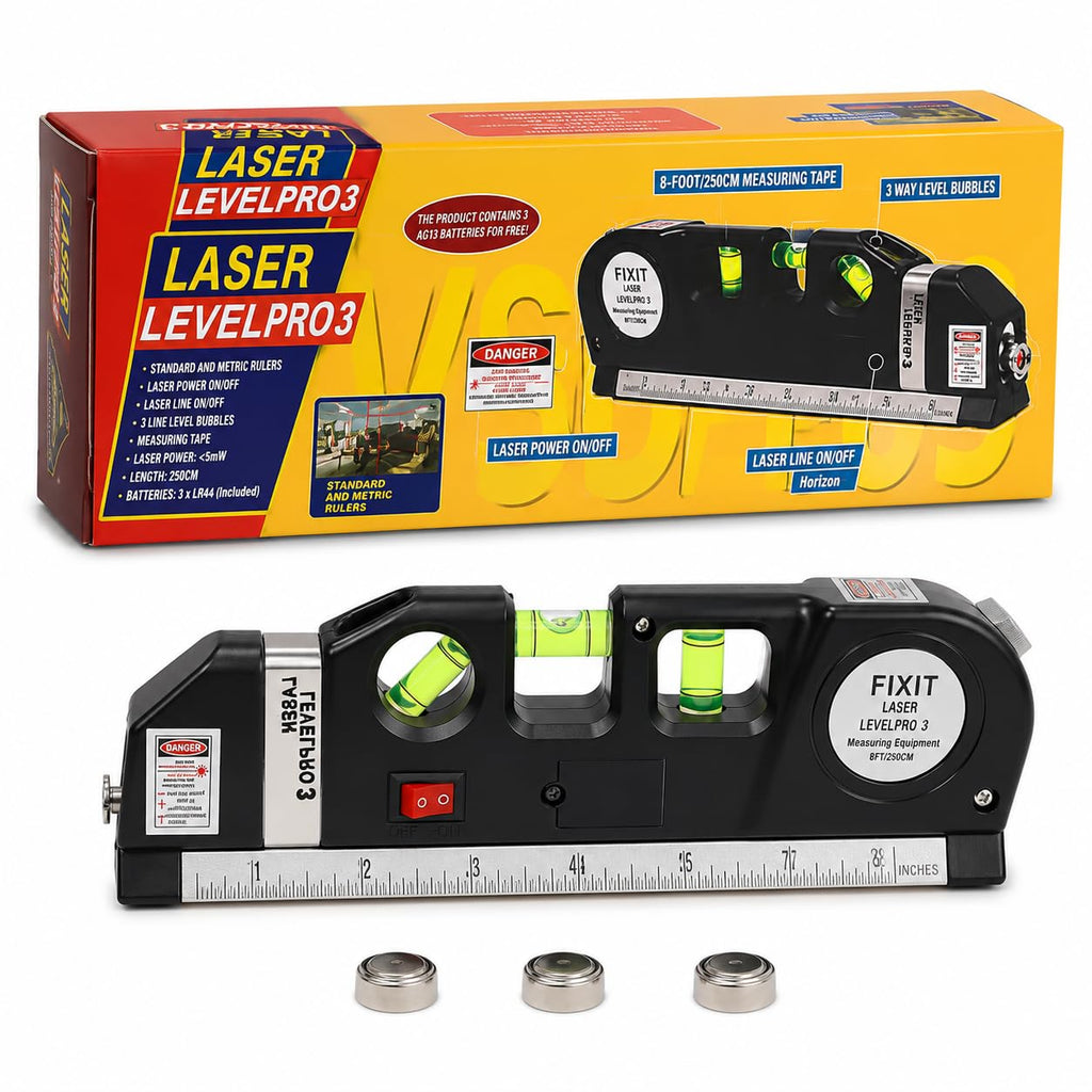 Laser Level Line Tool with Metric Rulers