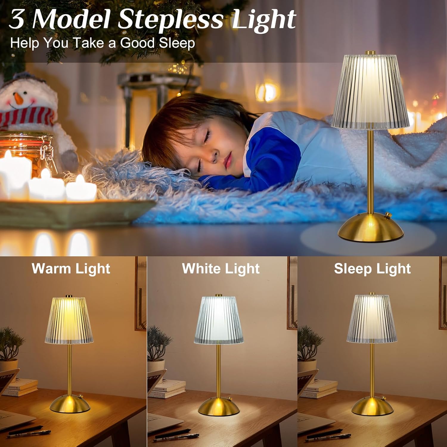 مصباح طاولة LED مع مستشعر اللمس