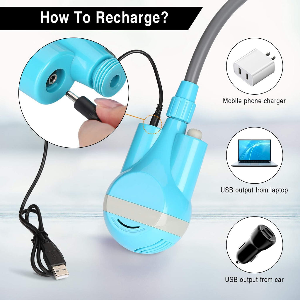 Travel Shower Outdoor Portable Shower Head 2200 mAH Rechargeable Battery