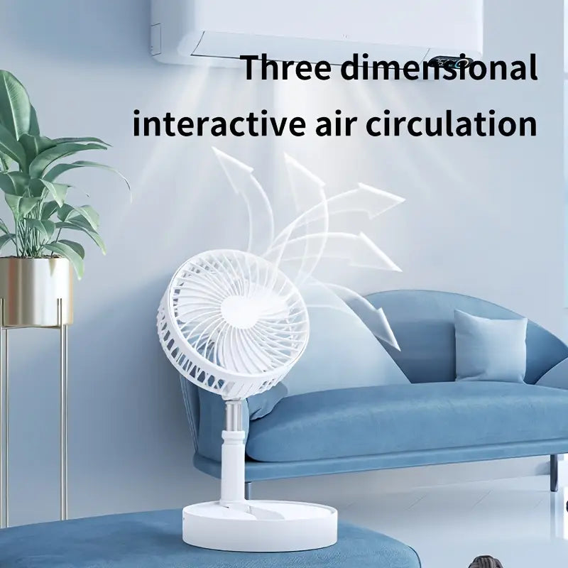 مروحة قابلة للطي محمولة وقابلة لإعادة الشحن