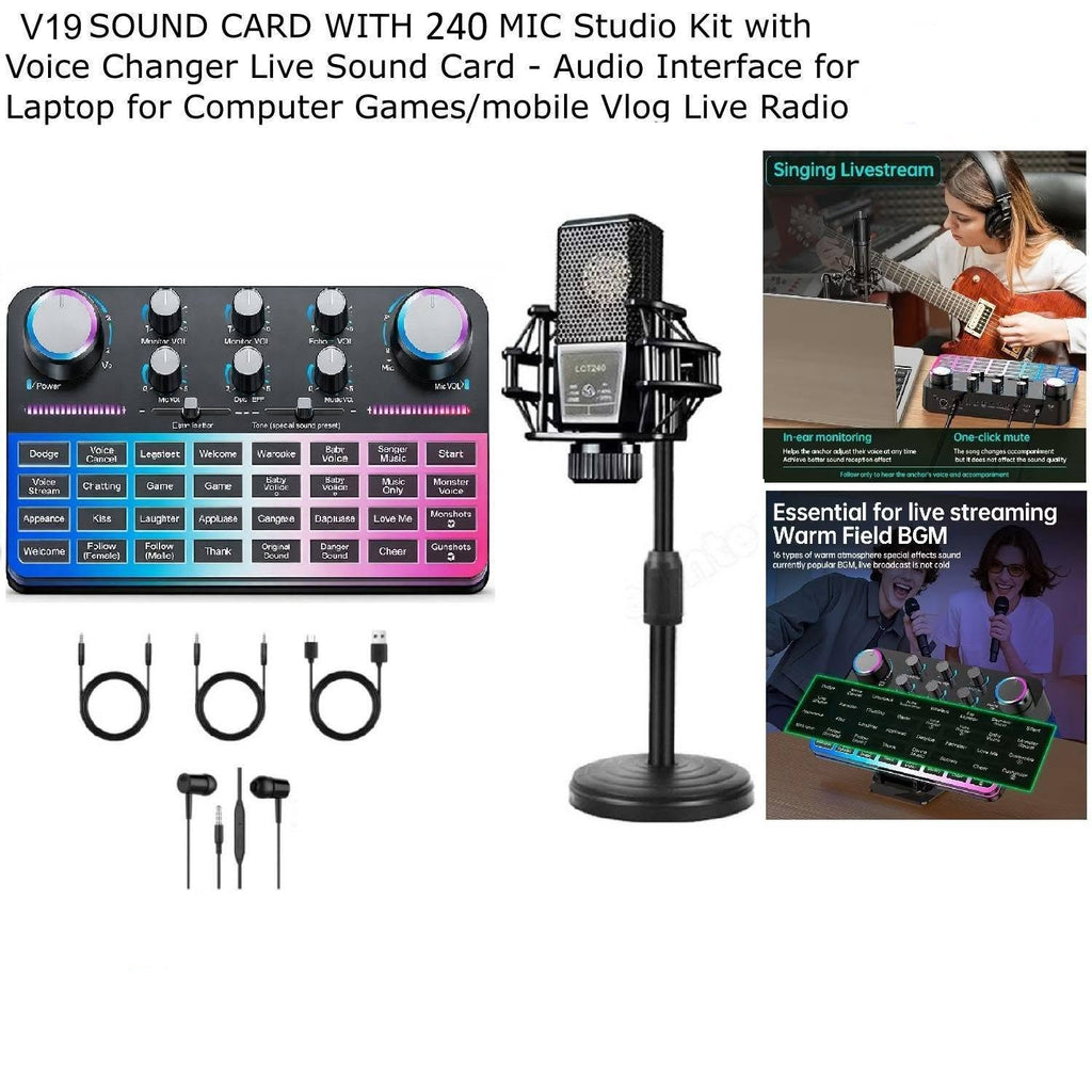 V19 SOUND CARD WITH 240 MIC Studio Kit