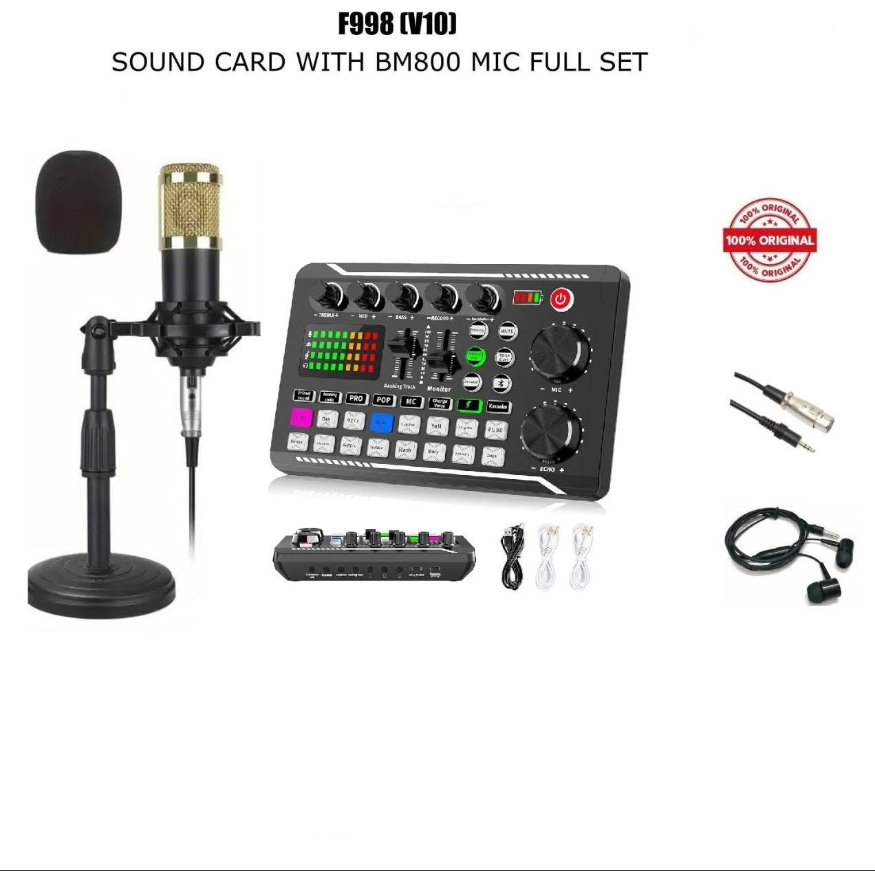 F998 (V10) SOUND CARD WITH BM-800 MICROPHONE SET