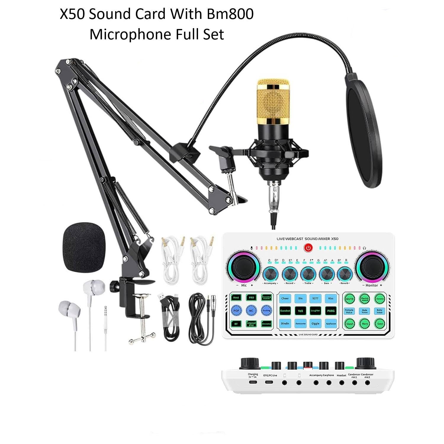 X50 Sound Card With Bm800 Microphone Full Set