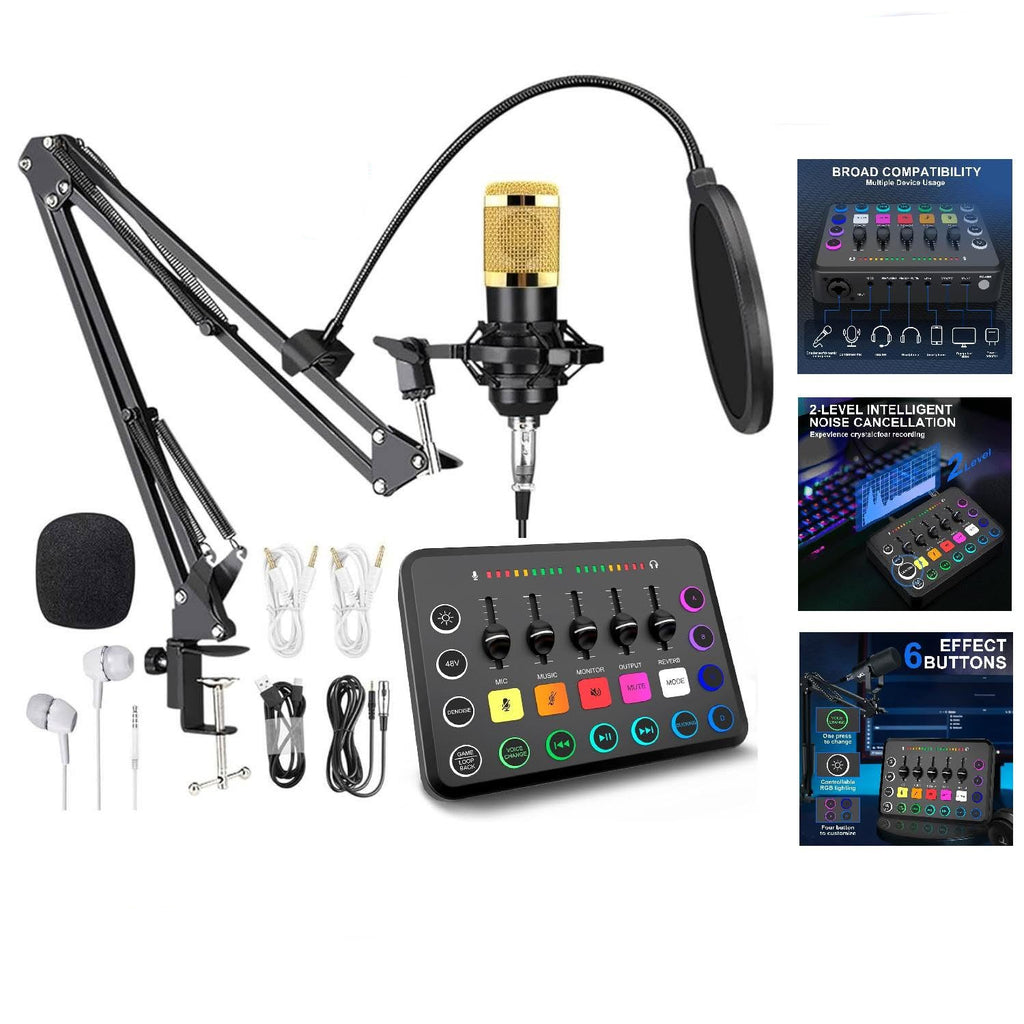 F11 Sound Card with Bm800 Microphone Full Set