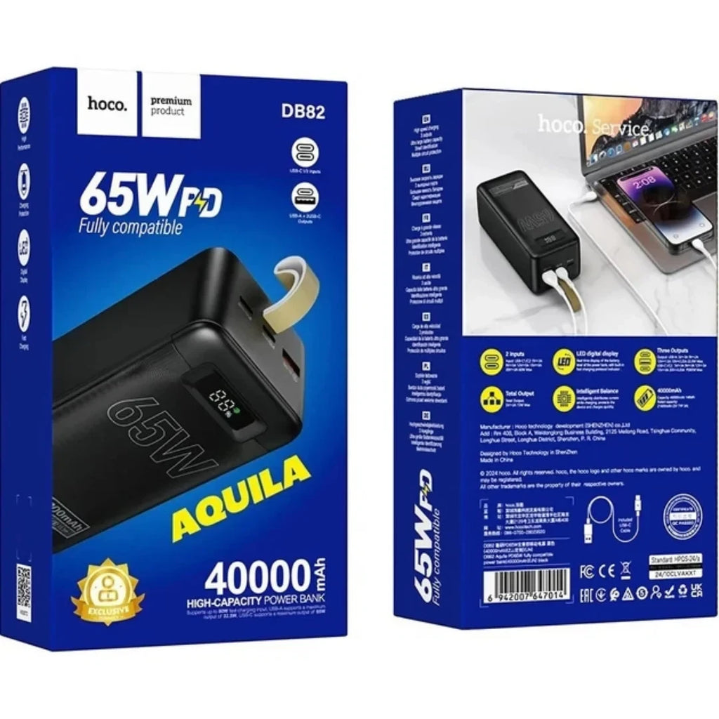 HOCO DB82 40000mAh 65W Power Bank With LED Display