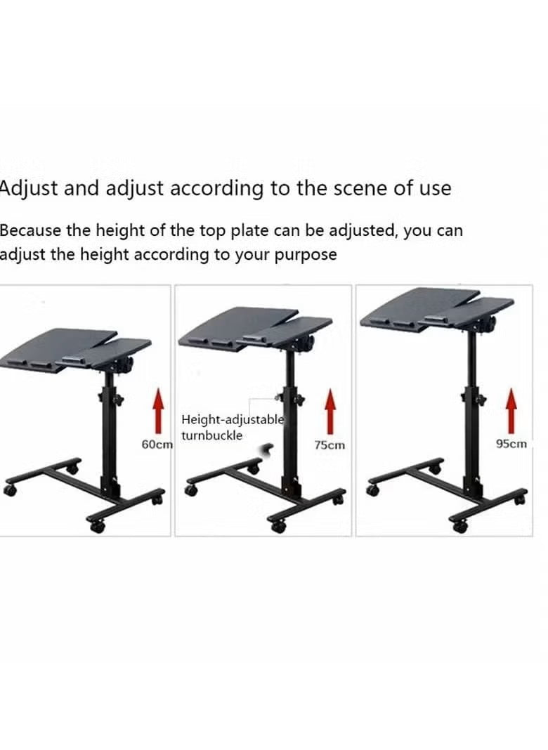 طاولة كمبيوتر محمول معدنية بعجلات