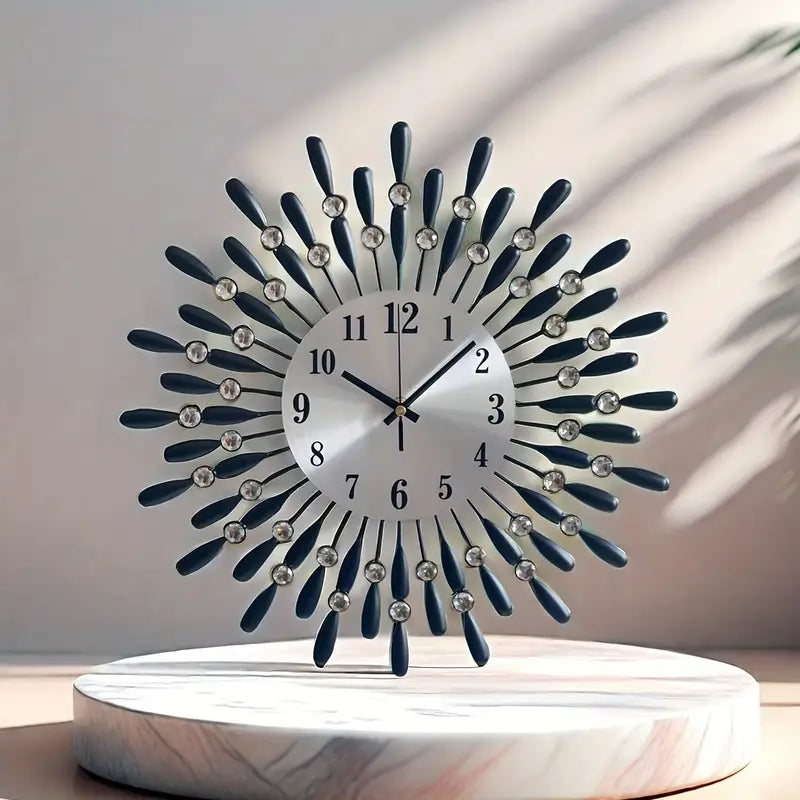 Droplet Design Black Metal Fancy Wall Clock
