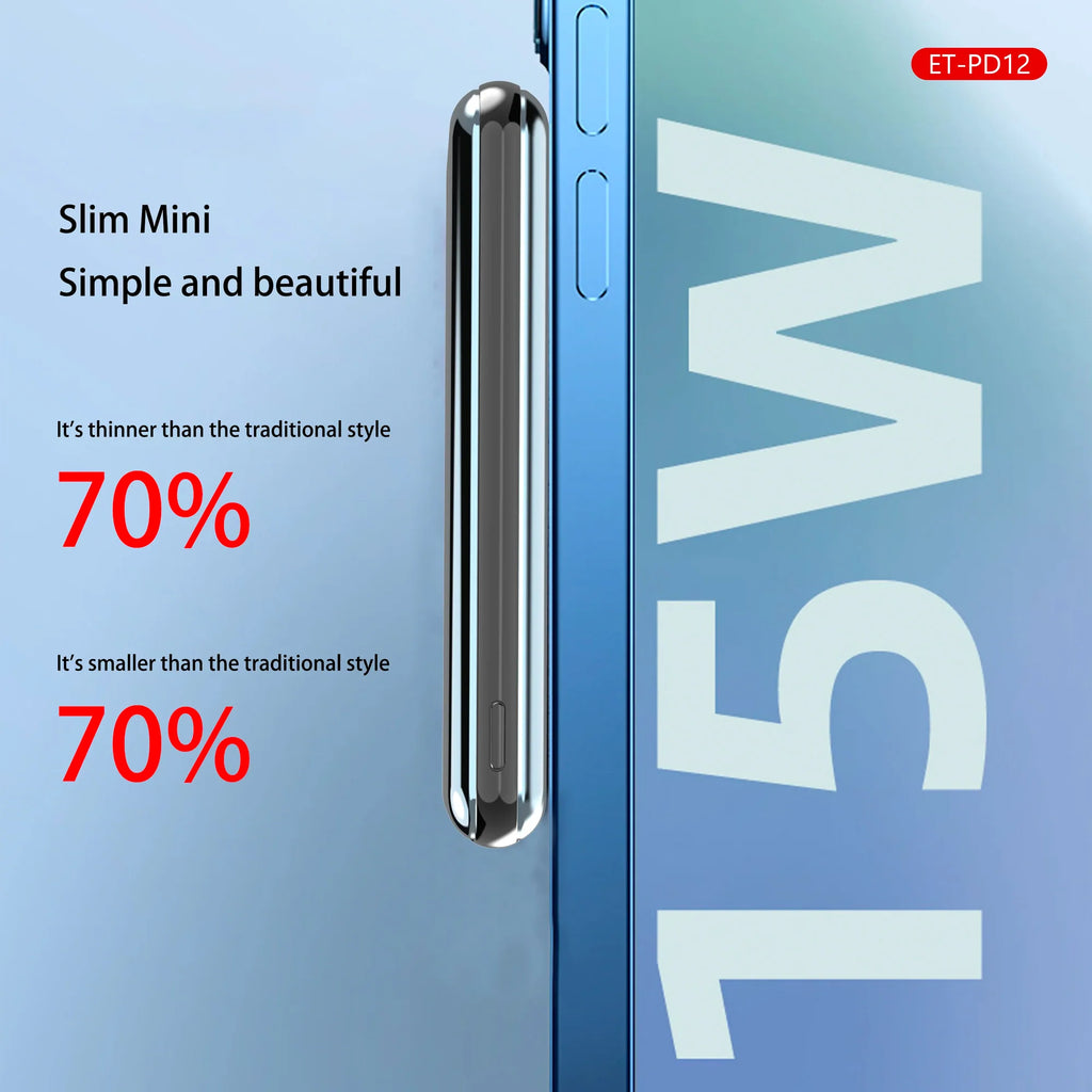 باور بانك لاسلكي مغناطيسي PD12 Magsafe من Earldom® بسعة 5000 مللي أمبير في الساعة