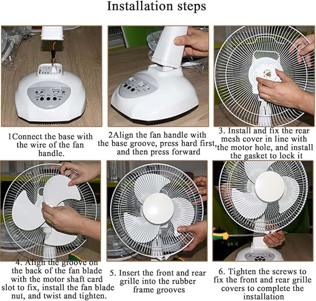 Portable Rechargeable Solar Powered Fan with LED Lights Big size
