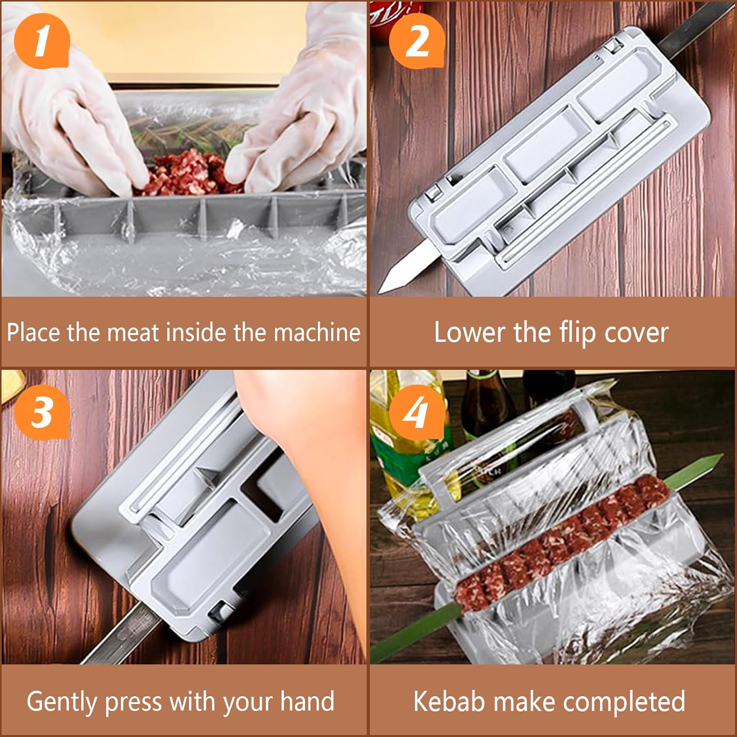Large Grey Plastic Kebab Press: Kebab Machine –Manual Kebab Mould