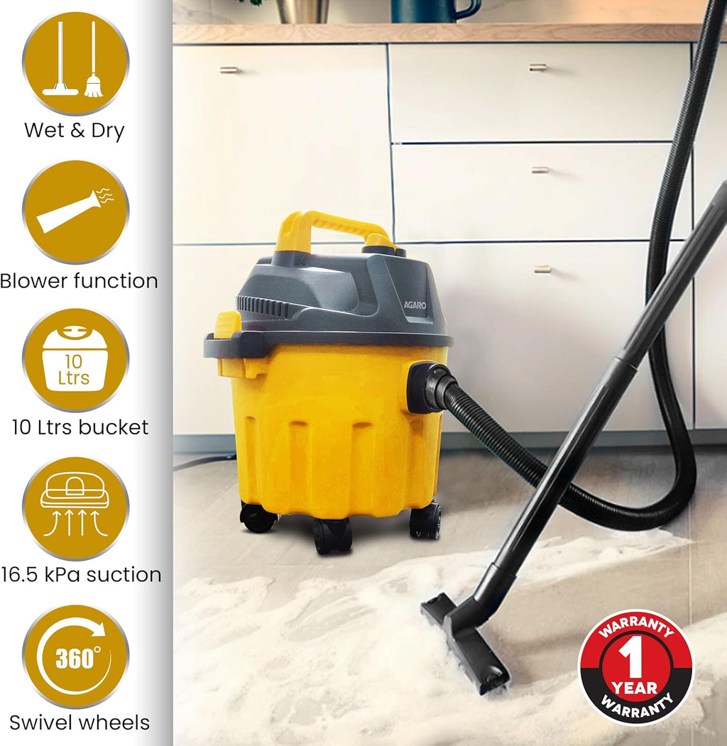 Rapid Vacuum Cleaner - 10 LTR 1000w Yellow