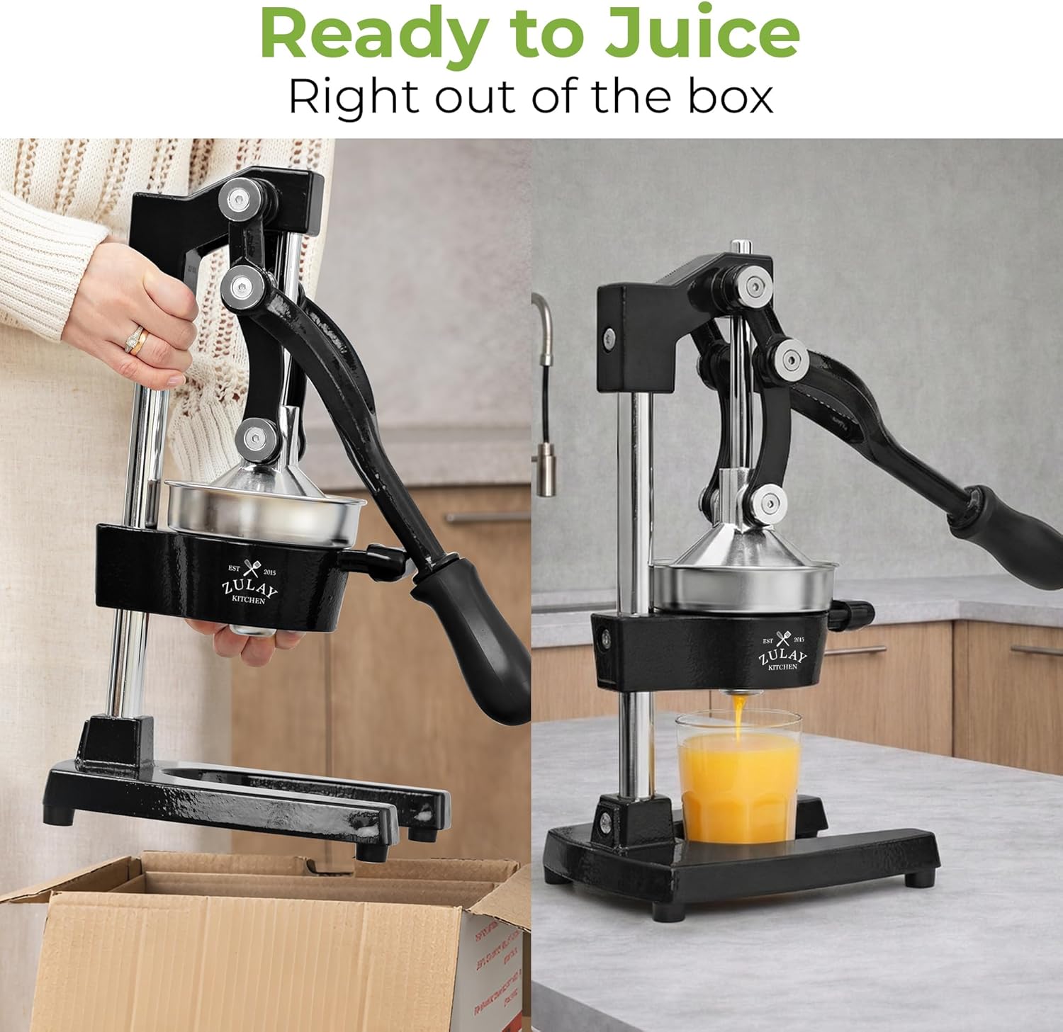 Citrus juicer orange squeezer and lemon squeezer manual press metal grey