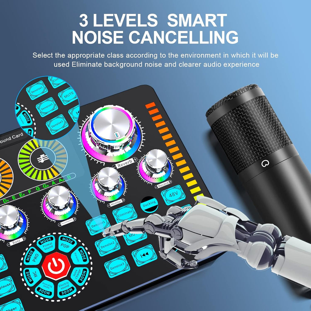 بطاقة صوت احترافية Q7 مع ميكروفون U87p مجموعة كاملة