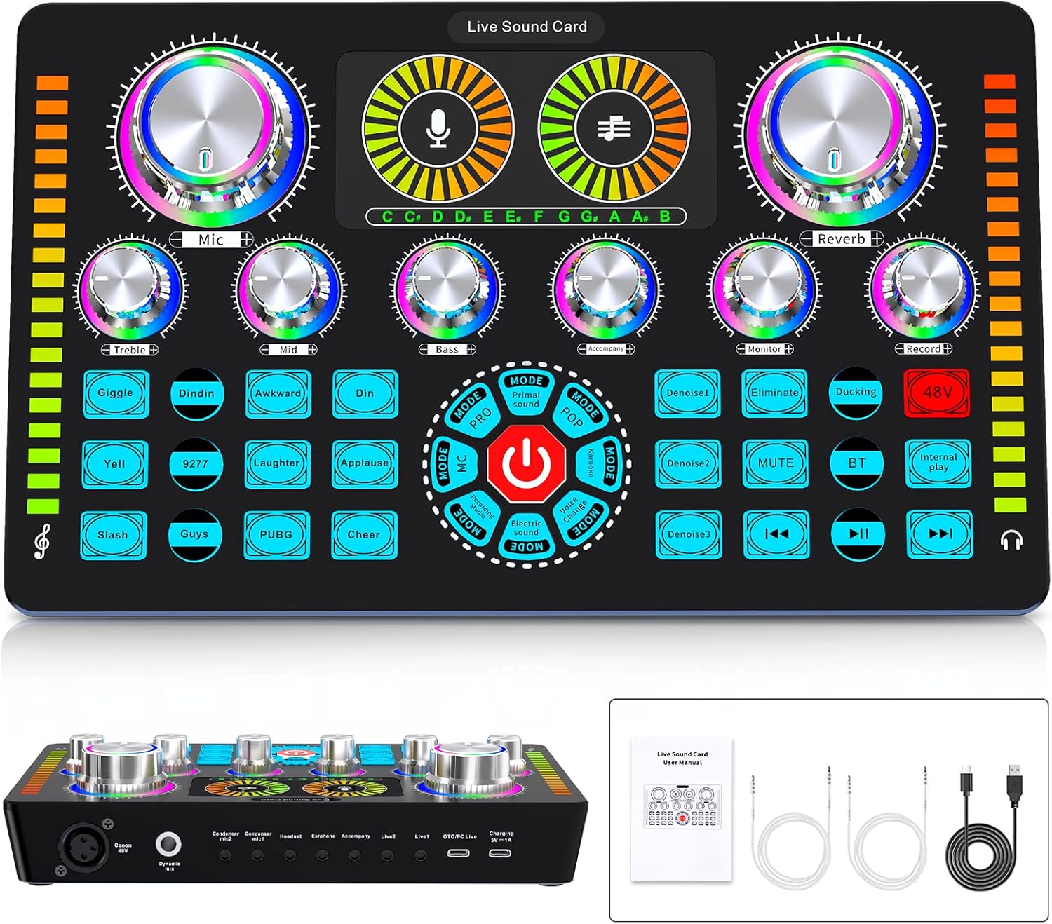 بطاقة صوت احترافية Q7 مع ميكروفون U87p مجموعة كاملة