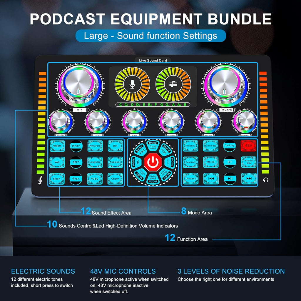 بطاقة صوت احترافية Q7 مع ميكروفون U87p مجموعة كاملة