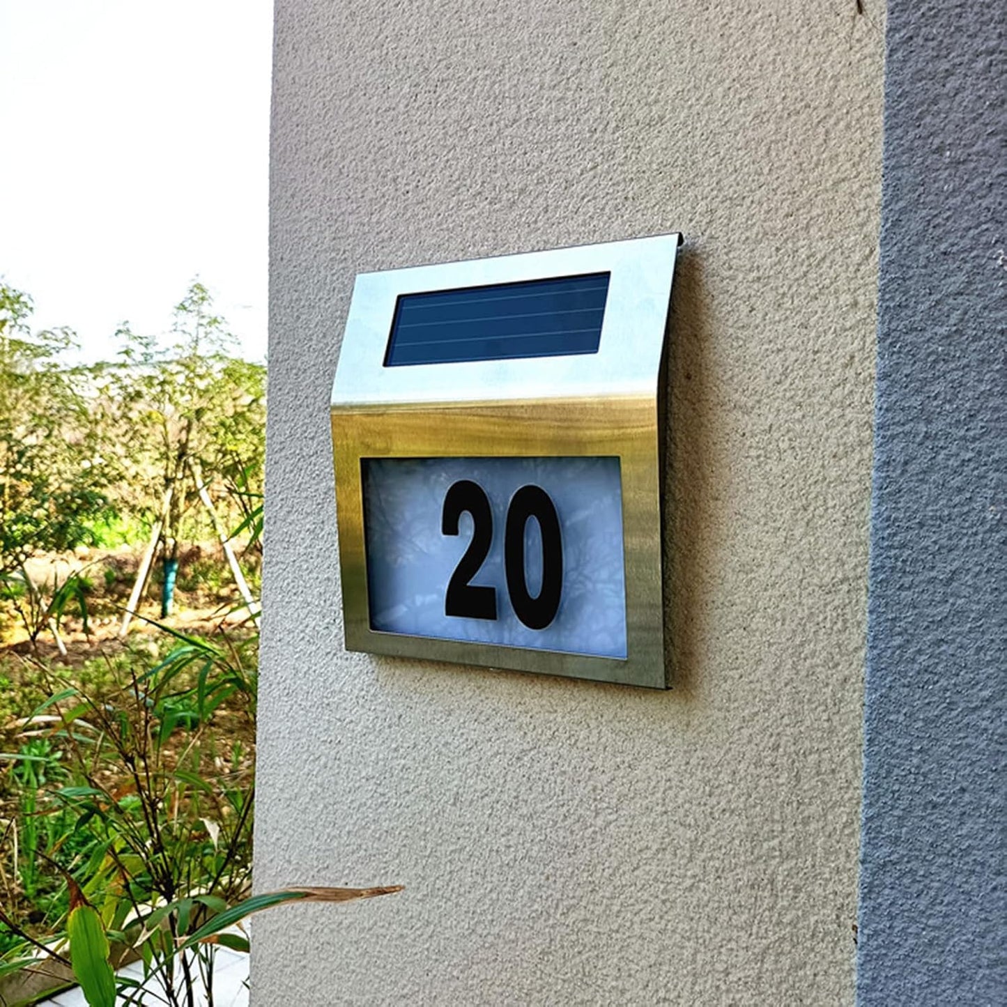 Solar house number led address plate