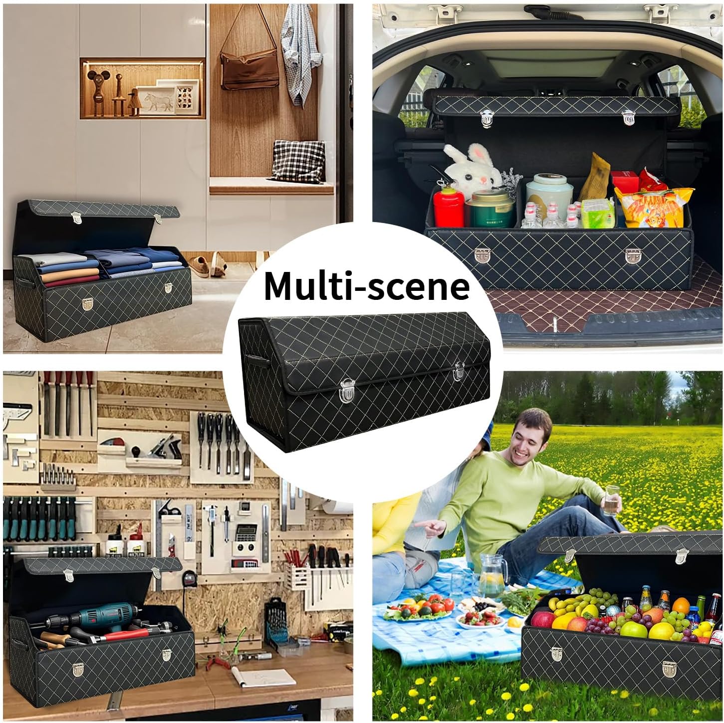 Trunk Organizer for Car With Lid,Foldable Trunk Organizer
