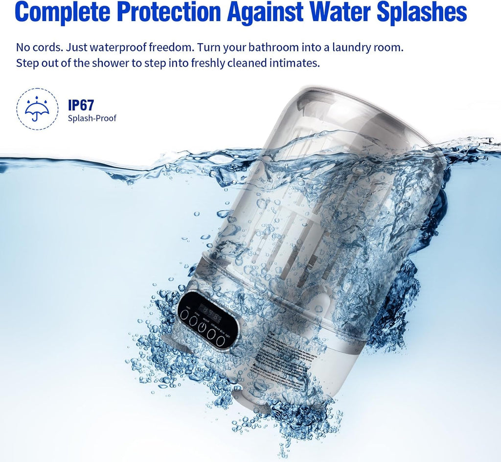 Portable 3L Mini USB Rechargeable Washing Machine with Blue-light