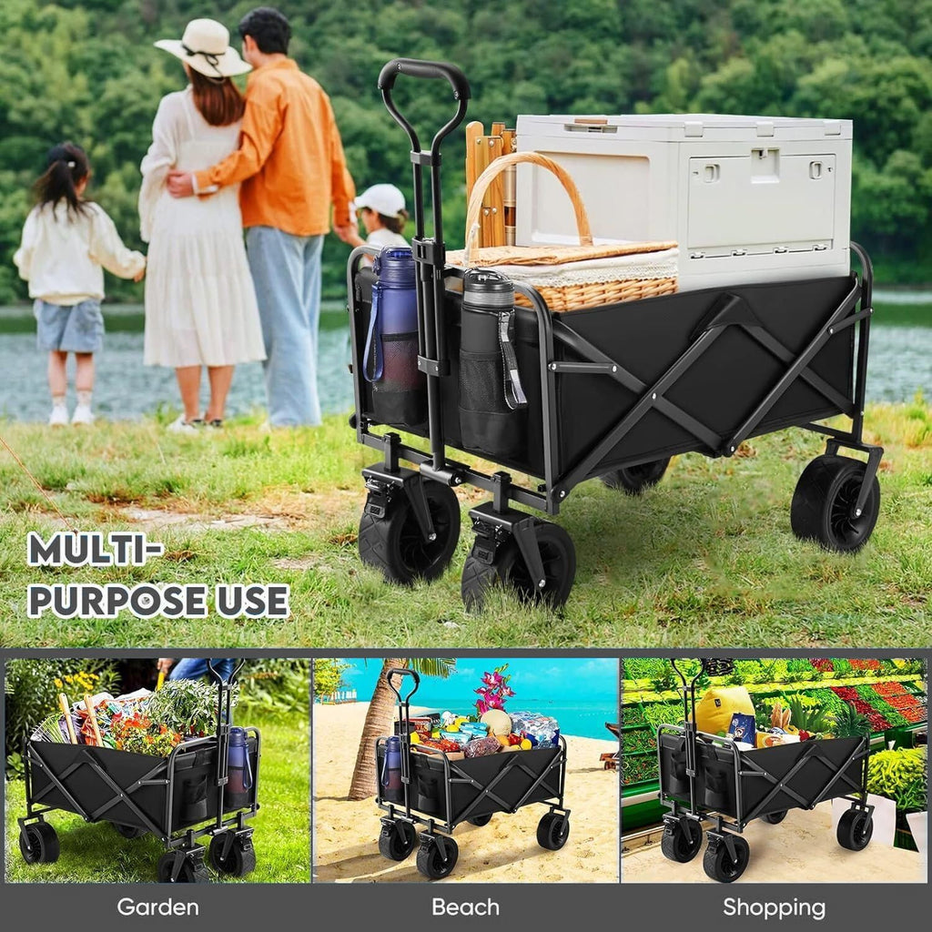 150 kg Collapsible Folding Wagon,Portable Large Wagon Trolley cart