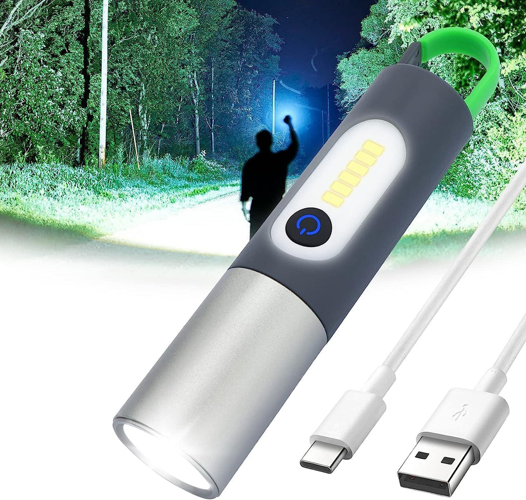 مصابيح يدوية LED قابلة لإعادة الشحن، مصابيح يدوية تكتيكية عالية اللومن مع إمكانية التكبير و4 أوضاع