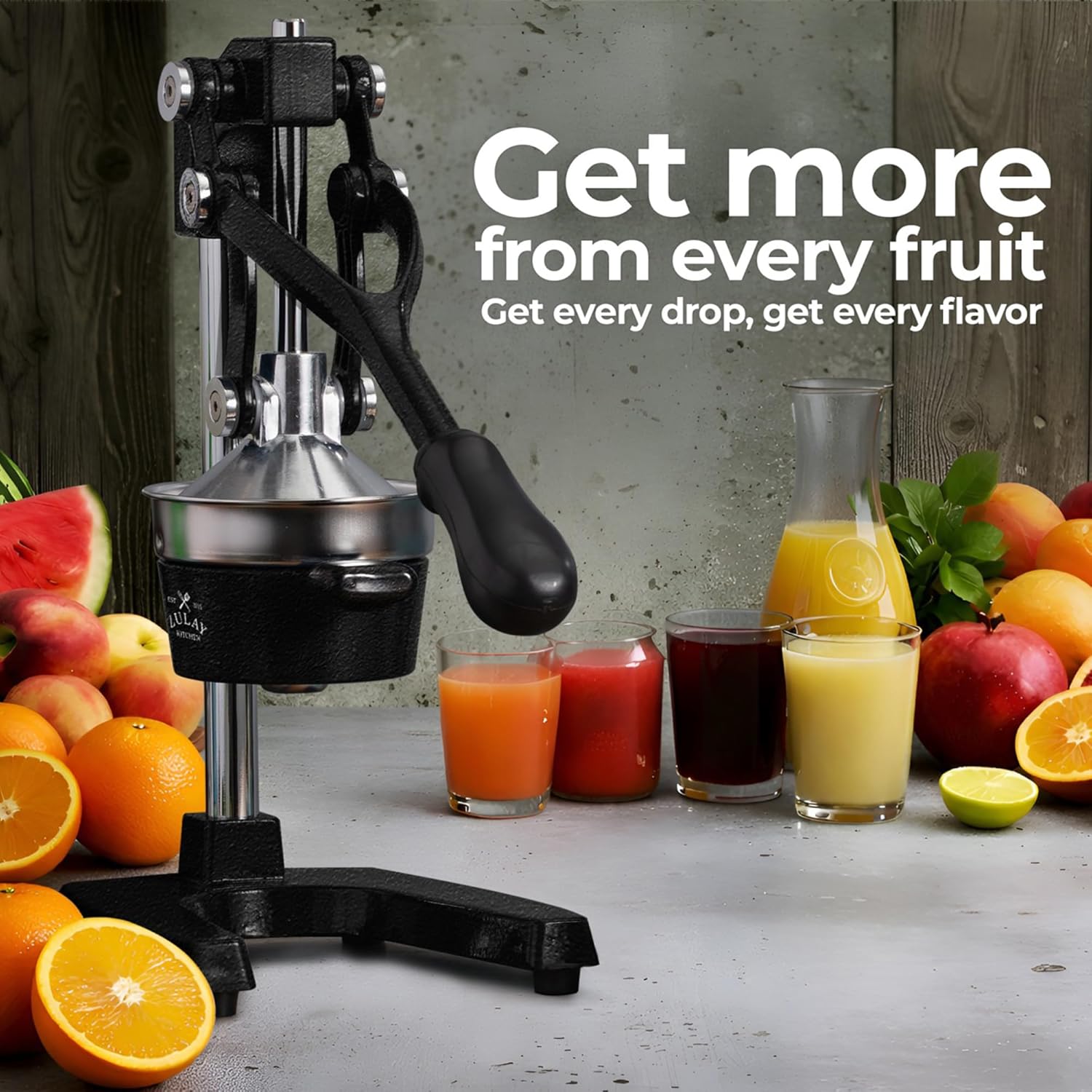 Citrus juicer orange squeezer and lemon squeezer manual press metal grey