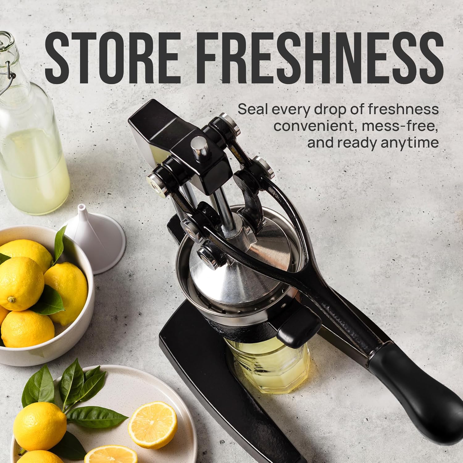 Citrus juicer orange squeezer and lemon squeezer manual press metal grey