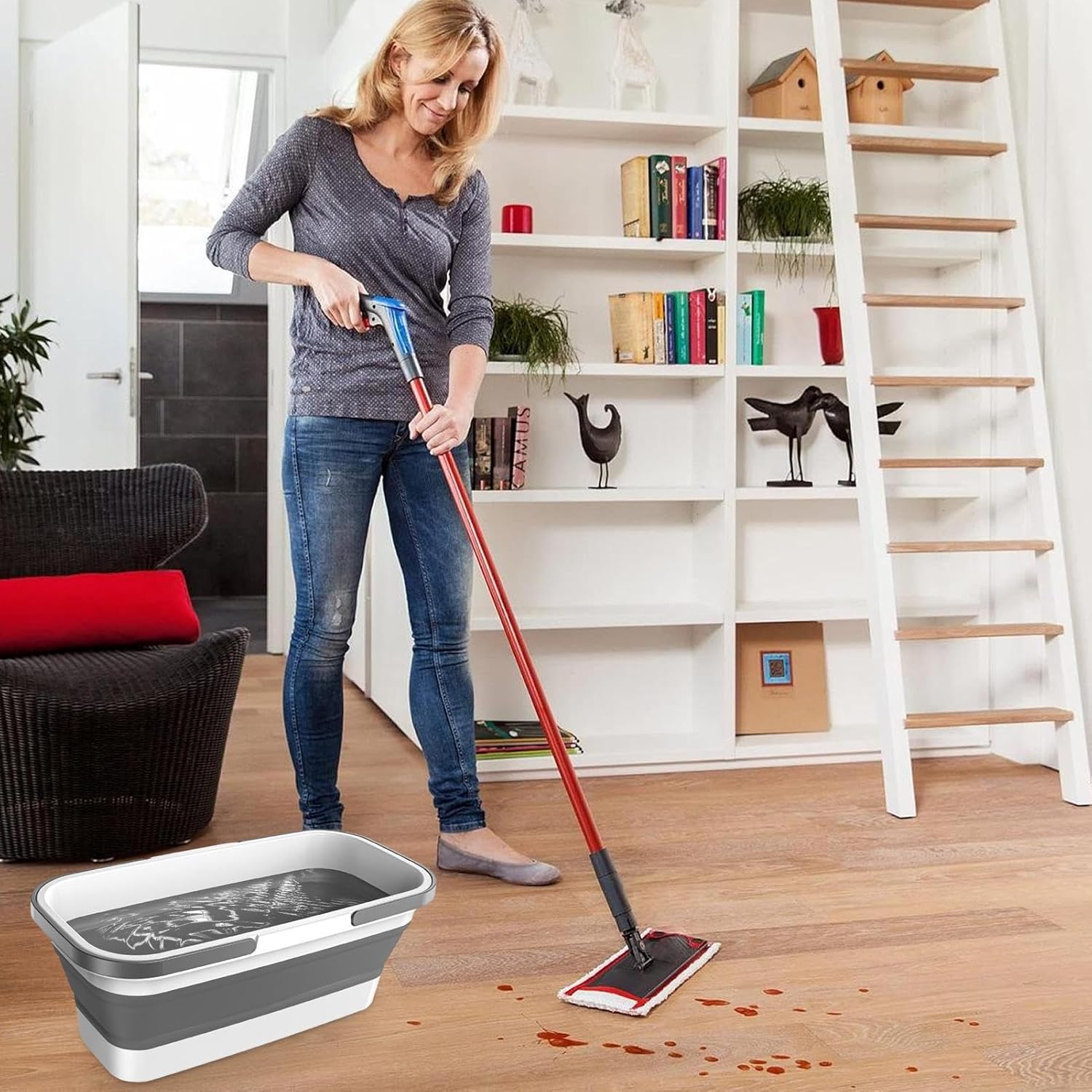 Bucket - Cleaning Bucket, Mop Bucket - Washing Up Bowl, Bucket with Handles,