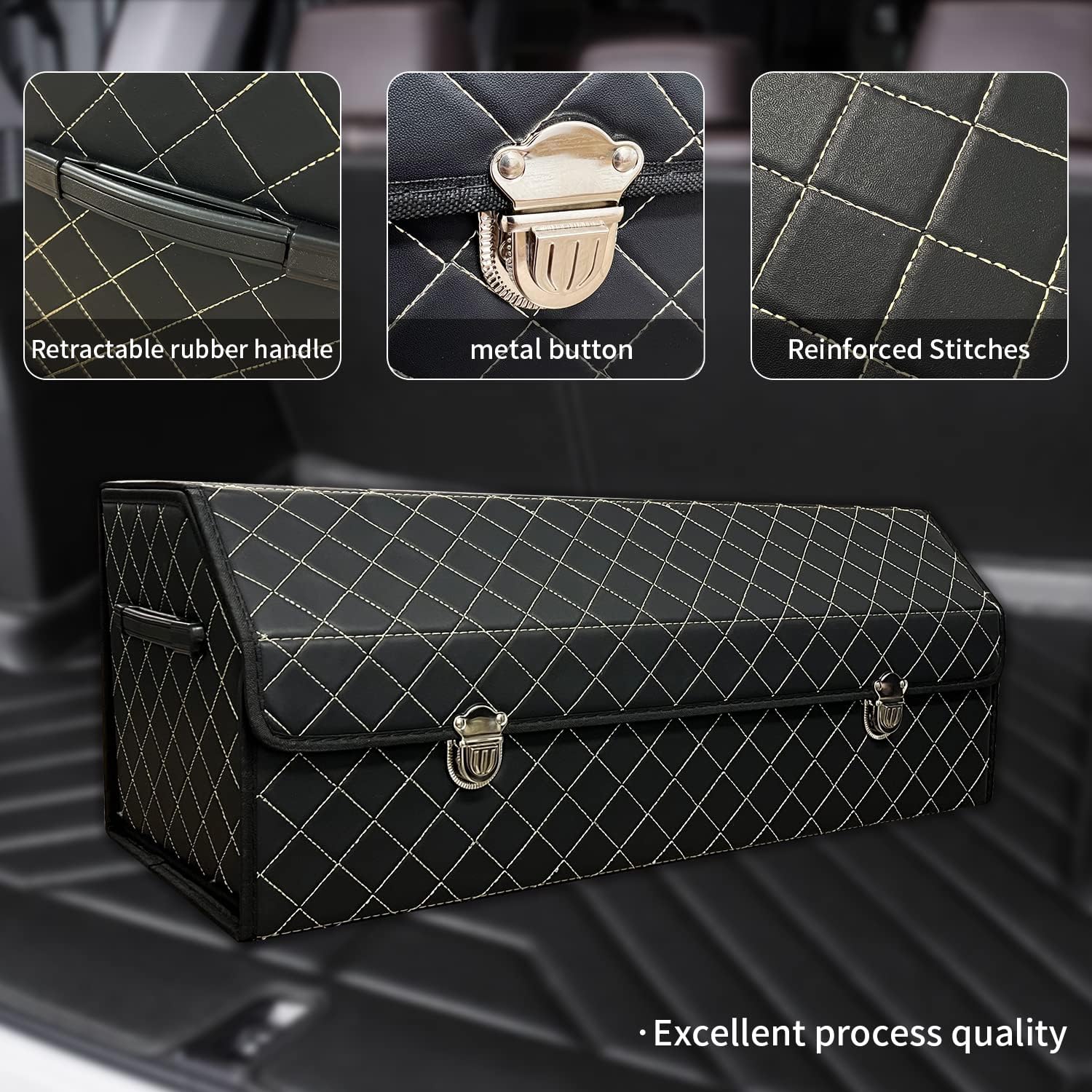 Trunk Organizer for Car With Lid,Foldable Trunk Organizer