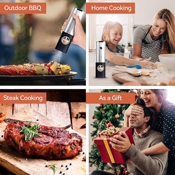 مجموعة مطحنة الملح والفلفل الكهربائية مع قاعدة تخزين، تعمل بالبطارية أو كابل USB