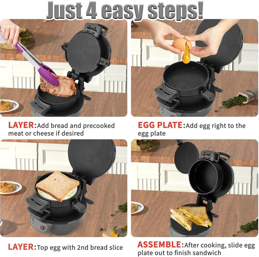 Sandwich Toaster Burger Maker, Panini Presses, Efficient Non-Stick Heating Plates with Non-Stick Coating, Perfect for Burgers