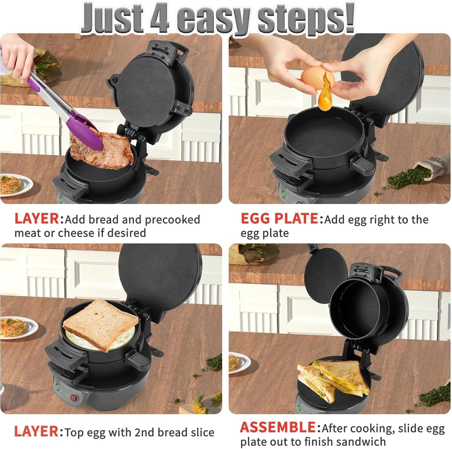 صانعة البرجر ومحمصة الساندويتشات، مكابس بانيني، ألواح تسخين غير لاصقة فعالة مع طلاء غير لاصق، مثالية للبرجر