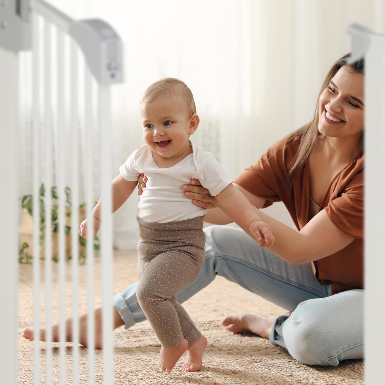 Clamp-on Door Guard for children Safety, White, 77-82 cm