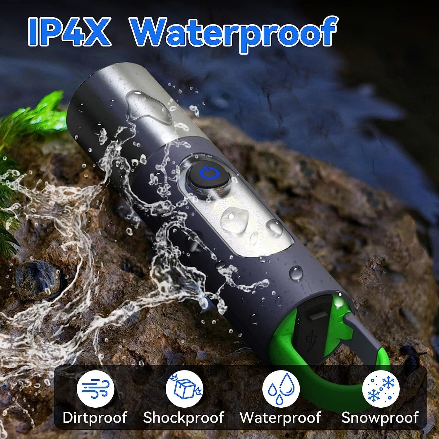 مصابيح يدوية LED قابلة لإعادة الشحن، مصابيح يدوية تكتيكية عالية اللومن مع إمكانية التكبير و4 أوضاع