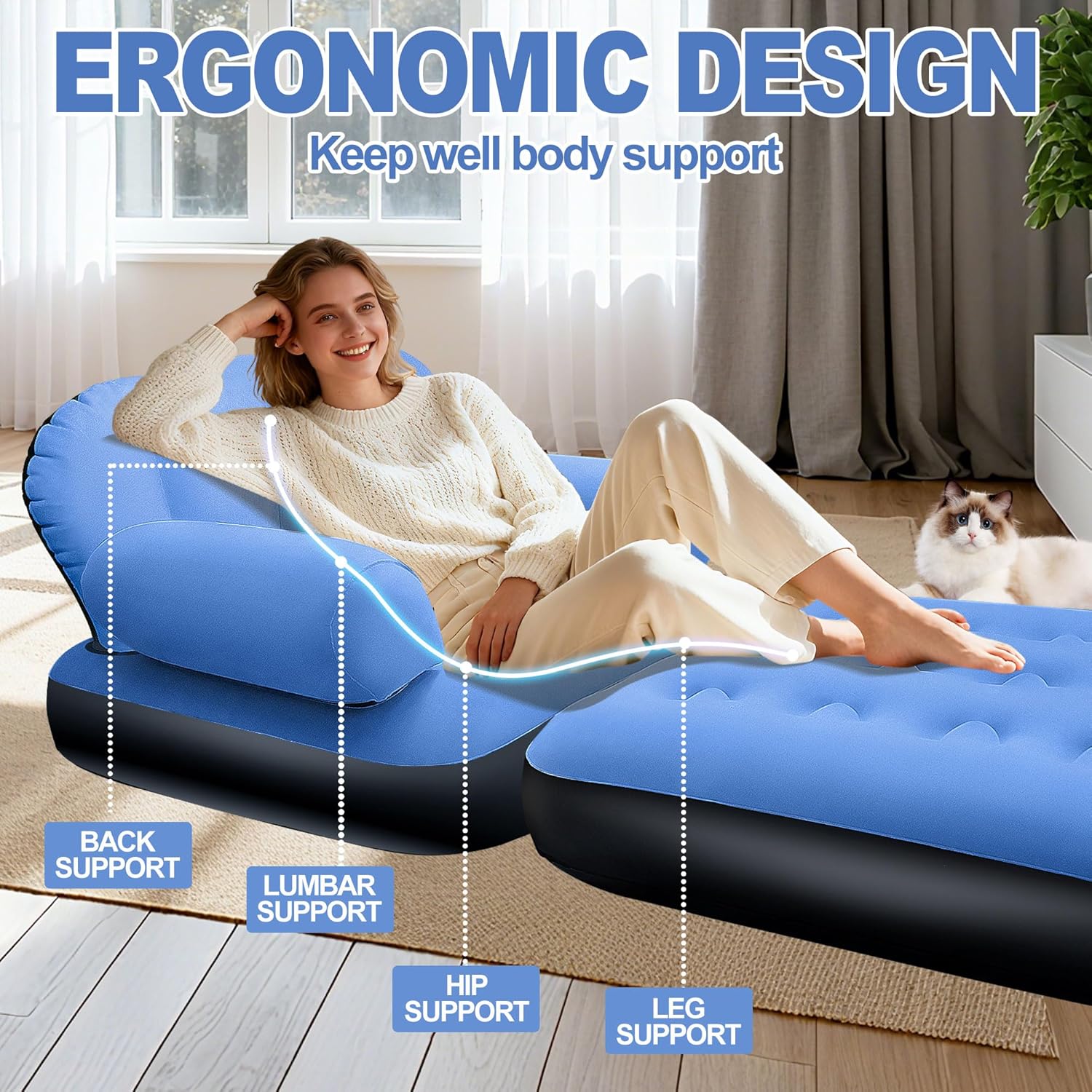 Folding Inflatable Sofa With Pull Out Couch
