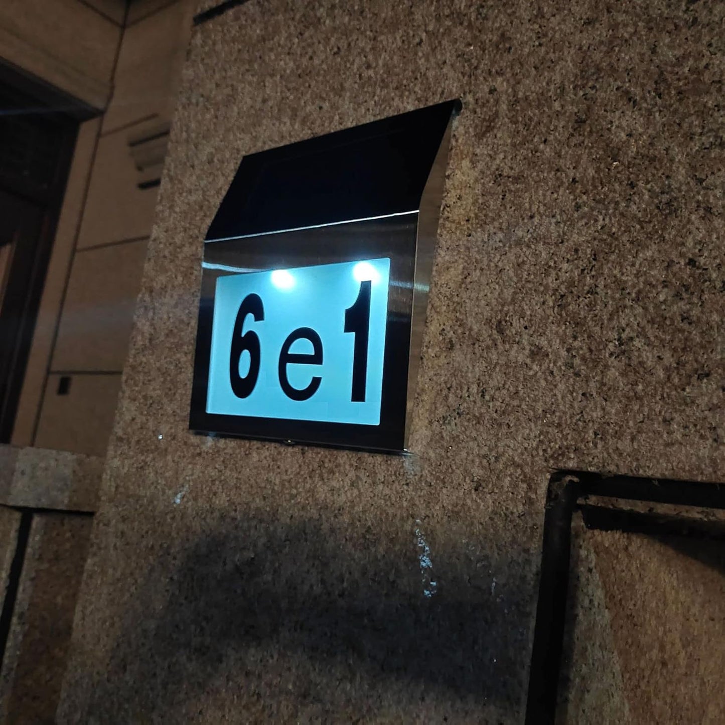 Solar house number led address plate